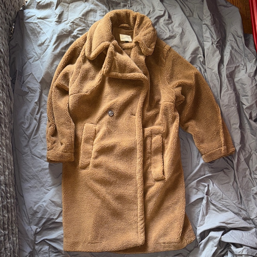 Universal Thread Tan Long Teddy Coat